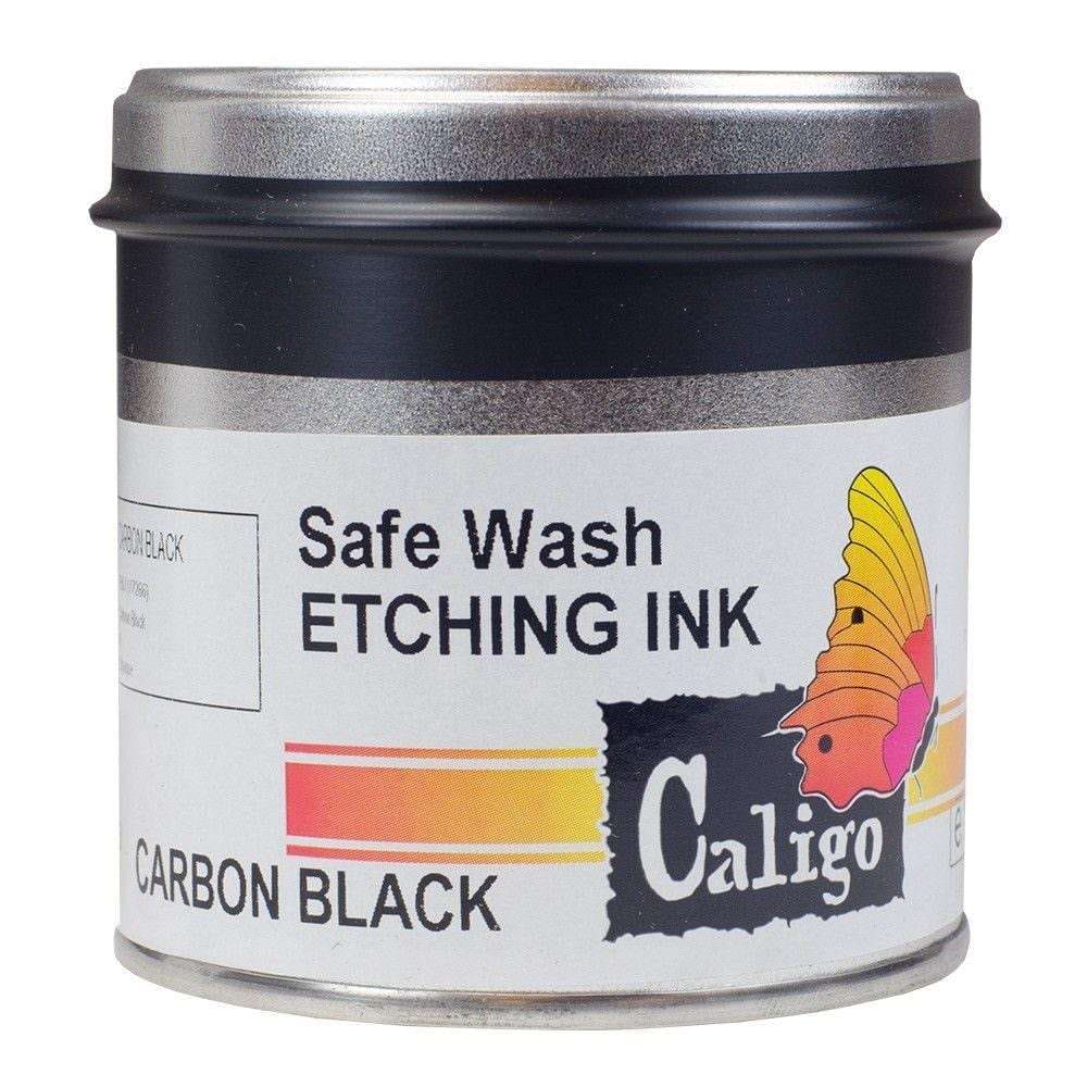 Encre De Gravure Caligo Safe Wash Bleu-Noir - 250 G En Boîte - Lavable à L'Eau - Pour Techniques D'Impression