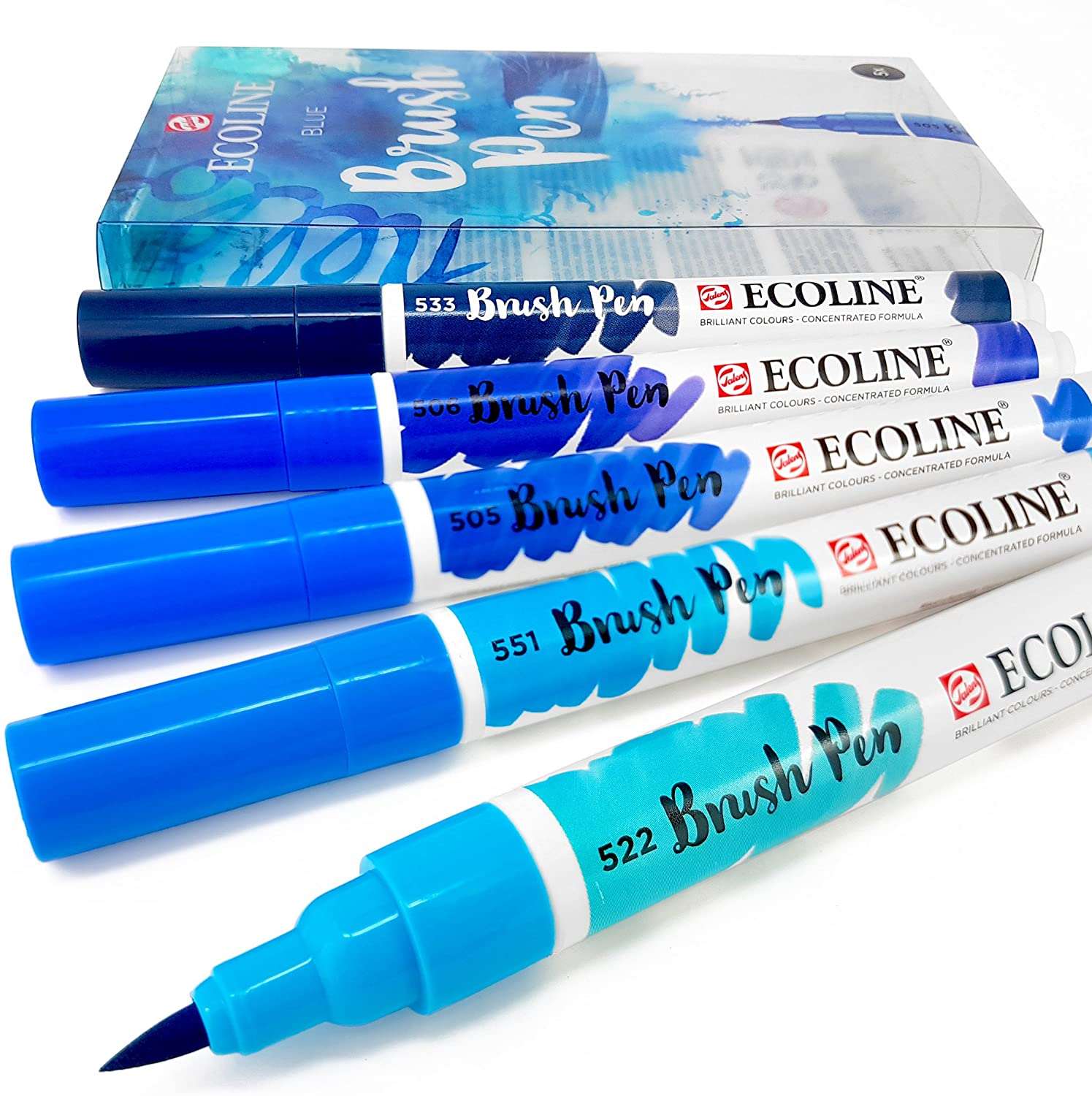 Royal Talens Ecoline Brush Pen Markers Set - Assorted Colors, Set of 20