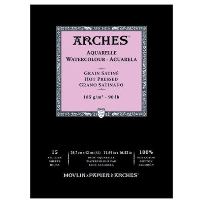 Arches Watercolour Paper Pads Hot Pressed 185gsm