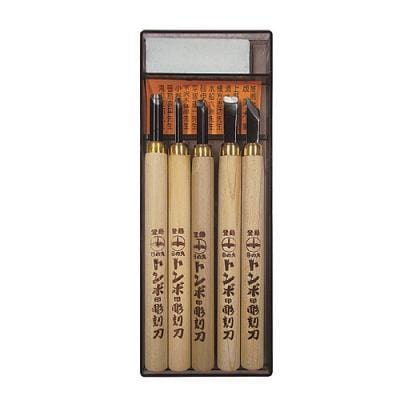 Japanese Wood Carving Set of 6