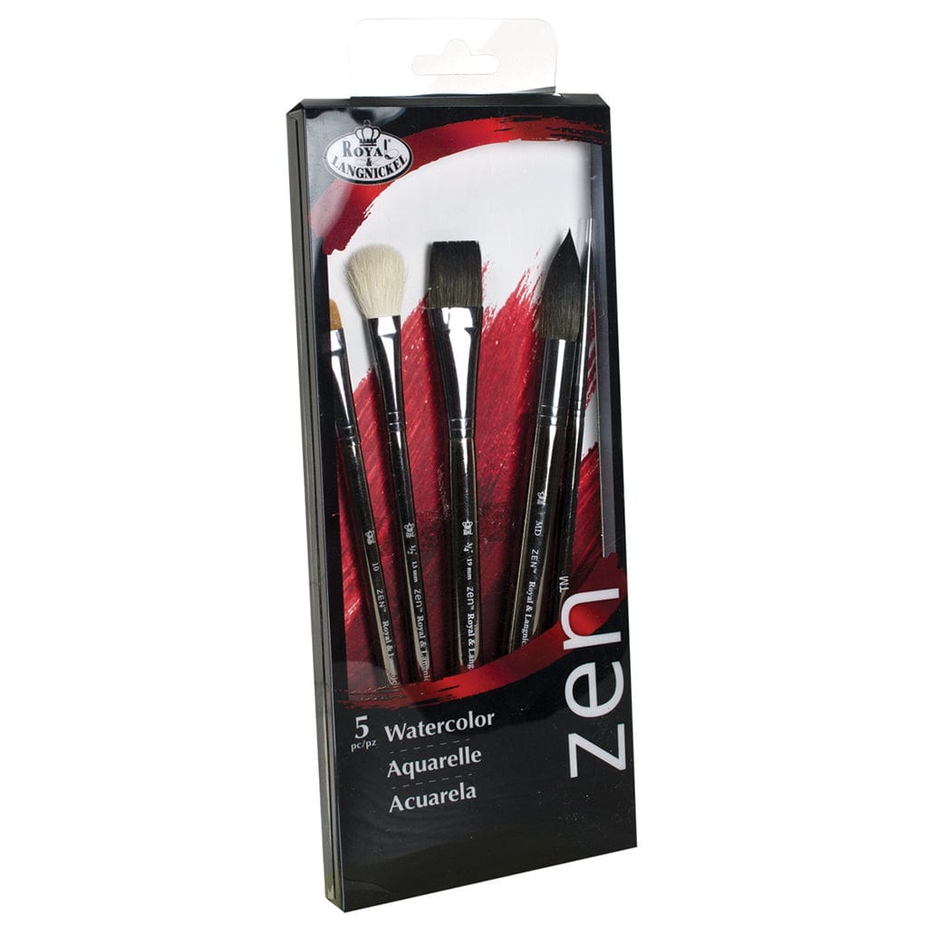 ROYAL LANGNICKEL ARTIST ZEN SERIES PAINT BRUSH SETS OF 5 ACRYLIC  WATERCOLOUR OIL