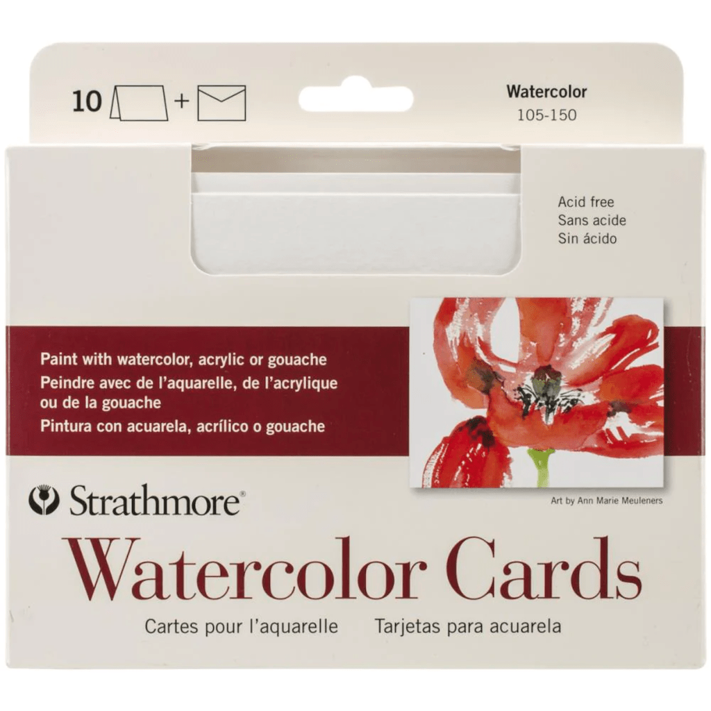 25 Watercolor Cards & Envelopes, 100% Cotton –