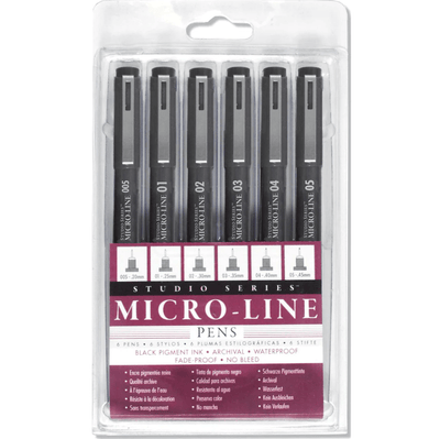 Studio Series Fineliner Studio Series Micro-Line Black Pigment Pen Set 6