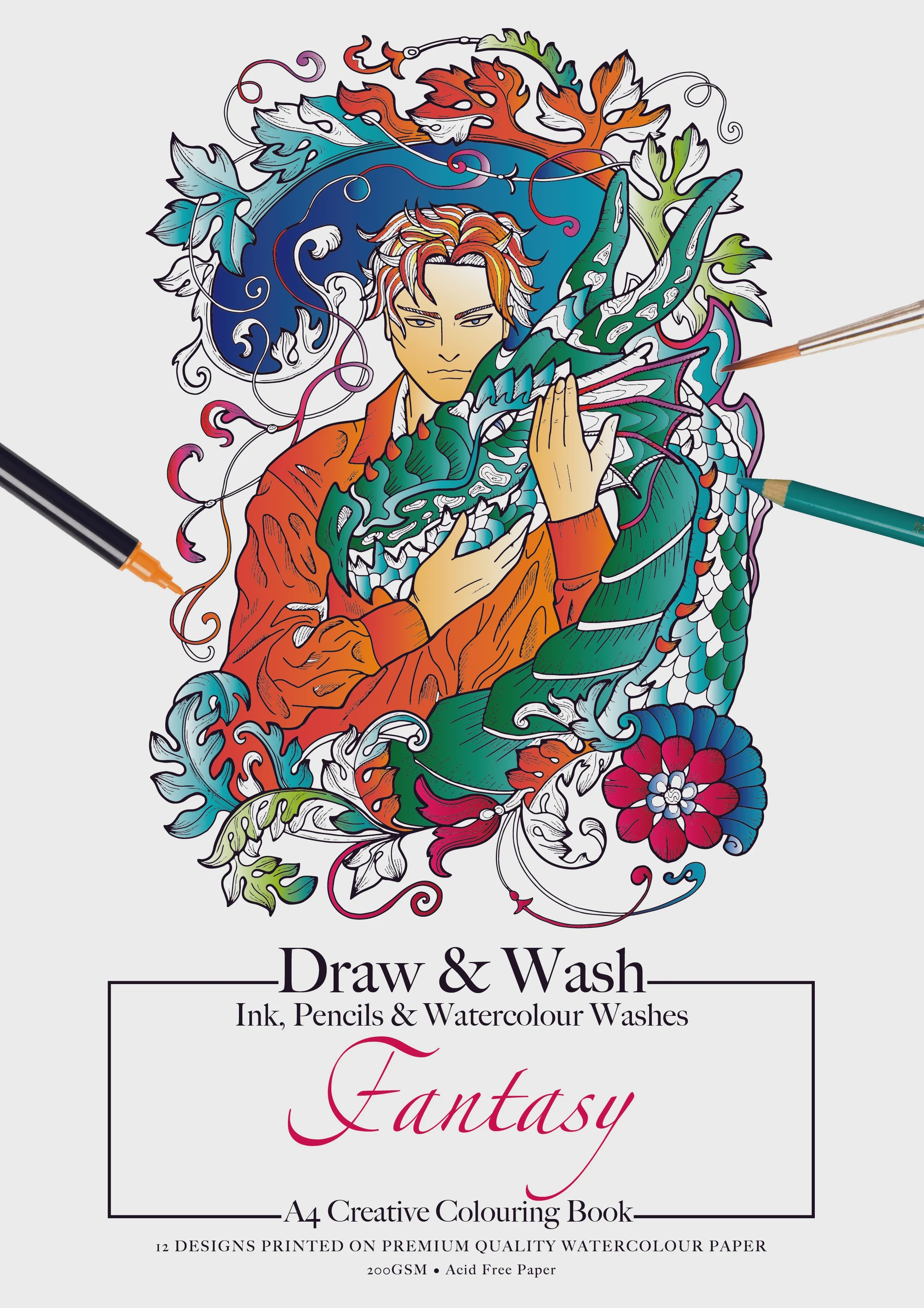 Fantasy Draw & Wash 12 Sheets