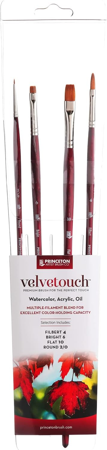 Velvetouch Long Handle Professional Brush Set 4