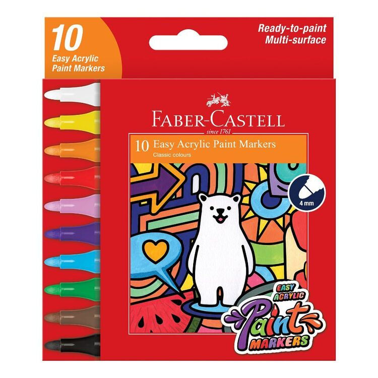 Faber Easy Acrylic Paint Markers Pack 10