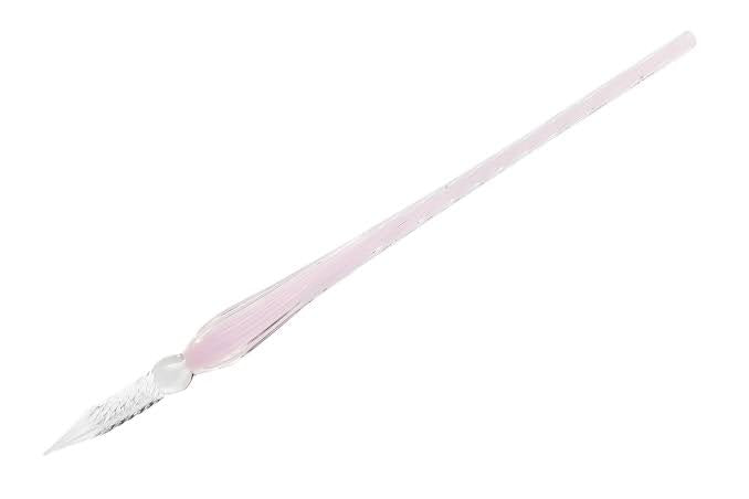 Twisted Glass Calligraphy Pen 19cm Pale Pink