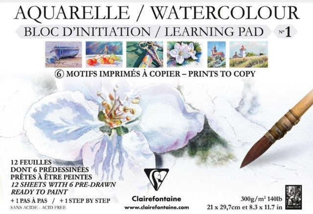 Watercolour Learning Pad with Set of 18 Watercolours