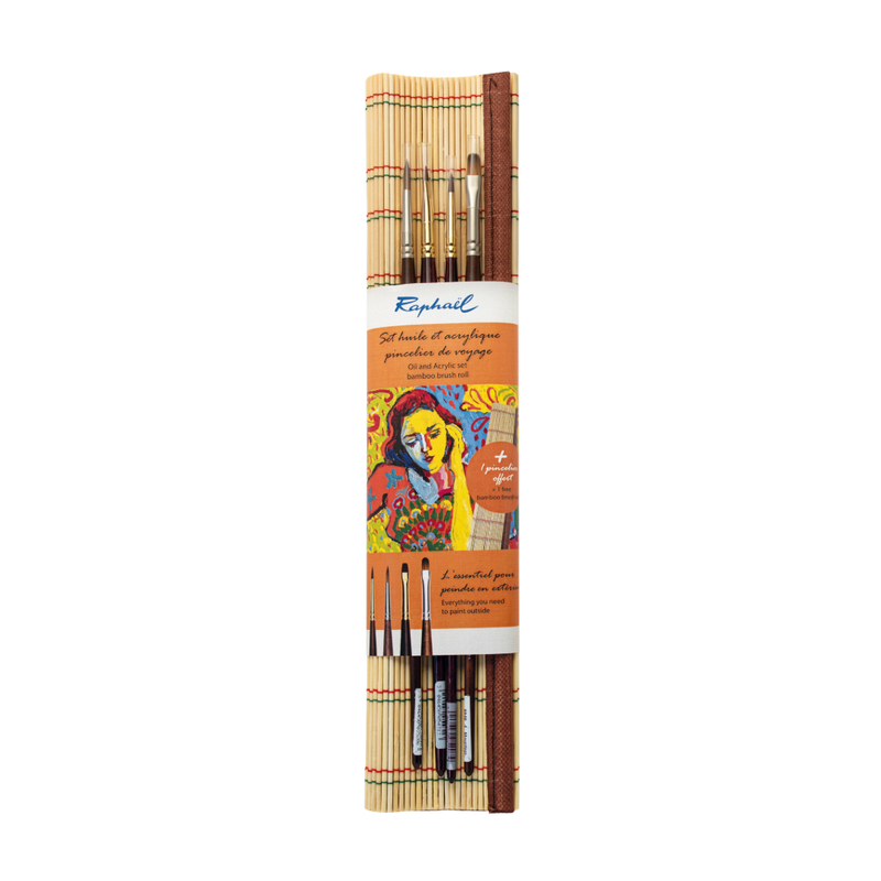 Raphaël Stocked Bamboo Brush Roll (Oil and Acrylic)