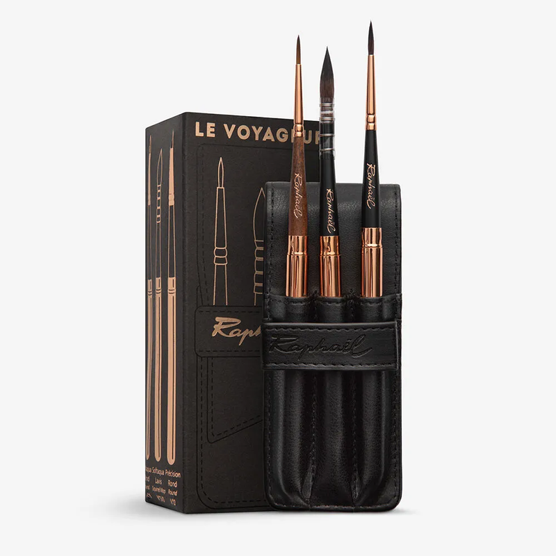 Raphaël Le Voyageur Brush Set and Leather Wallet