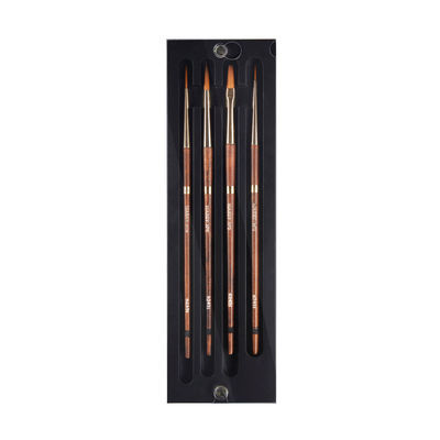 Isabey Synthetic Watercolour Brush Set of 4 in Black Box