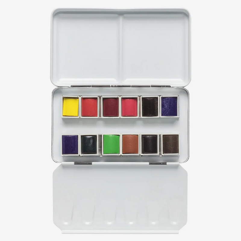 Sennelier L’Aquarelle Watercolour Metal Travel Box 12 Half Pan