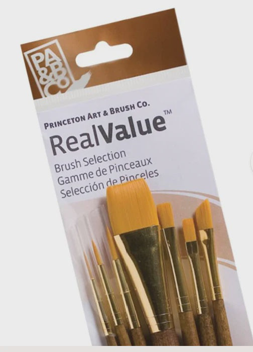 Princeton RealValue 7PC Synthetic Golden Taklon brush Set