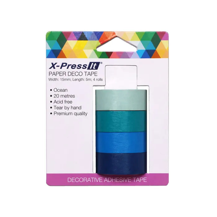 X-Press It Paper Deco Tape Pack 4