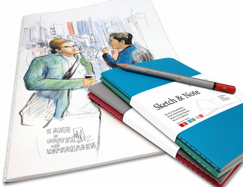 Hahnemuhle Sketch & Note Booklets Pack 2 125gsm 40 pages