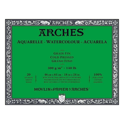 Arches Watercolour block, Cold pressed 140lb 300gsm