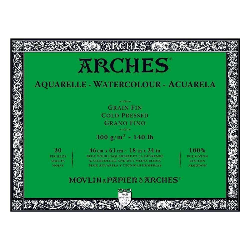 Arches Watercolour block, Cold pressed 140lb 300gsm