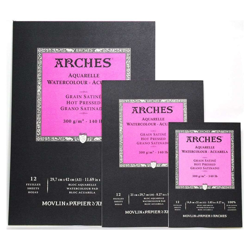 Arches Pad Arches Watercolour paper Pads Hot Pressed 300gsm