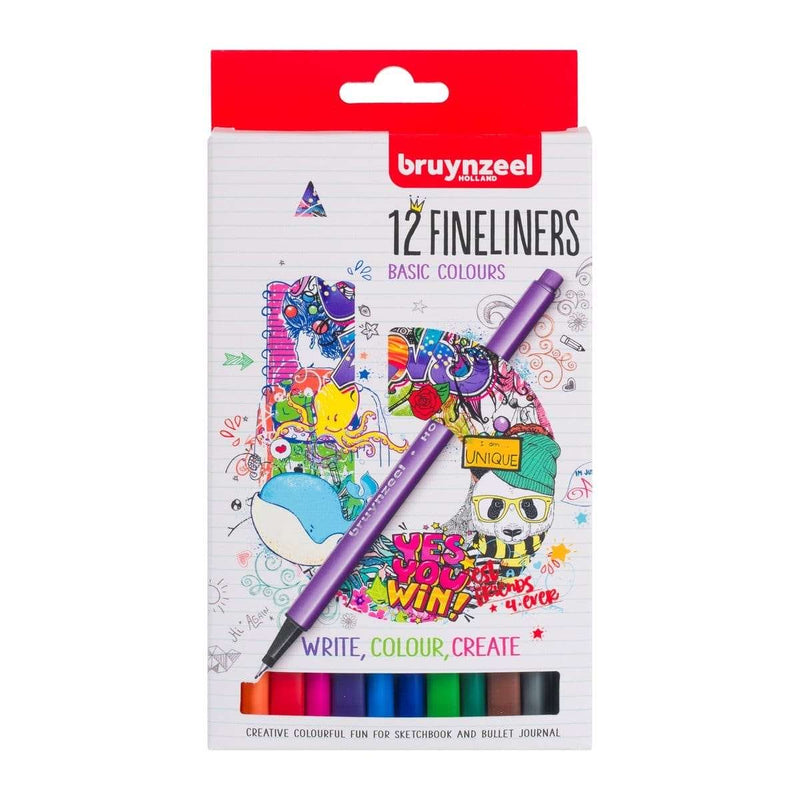 Bruynzeel Fineliners Basic Colours Set of 12