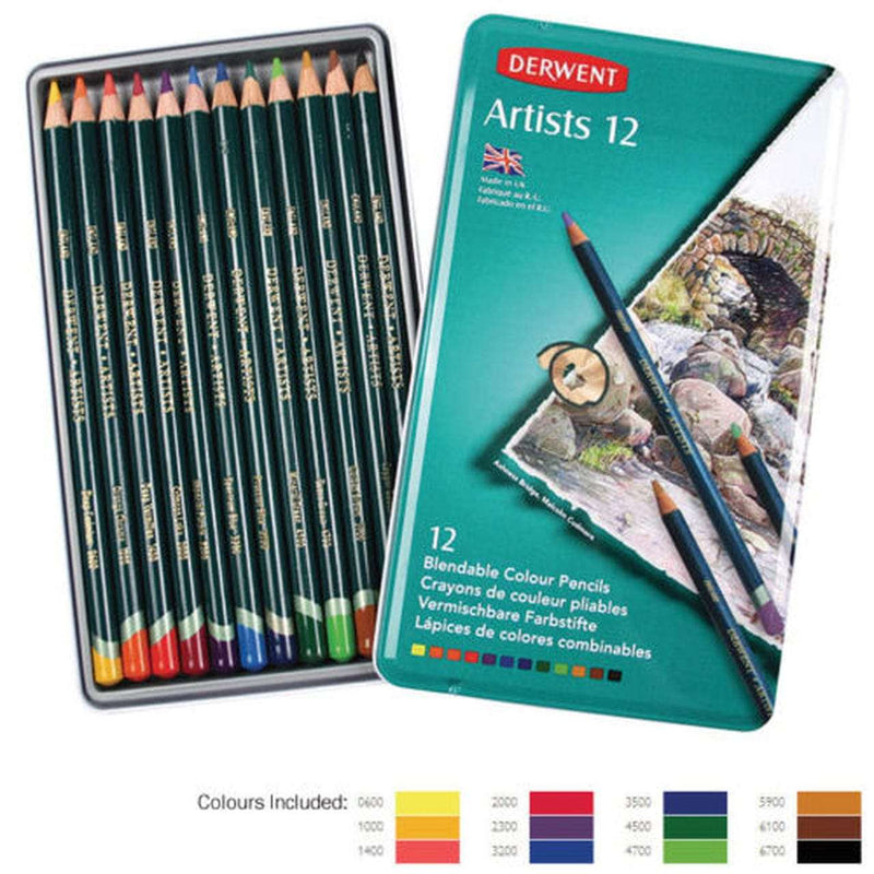 Derwent Artist Pencils Tin of 12