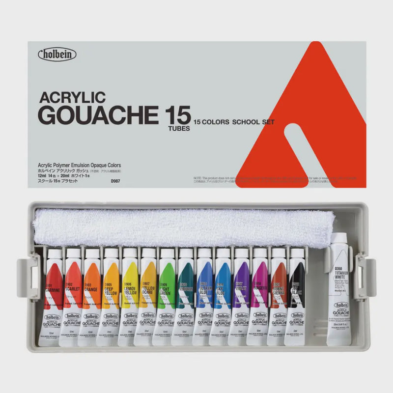 Holbein Acrylic Gouache School Set in Case