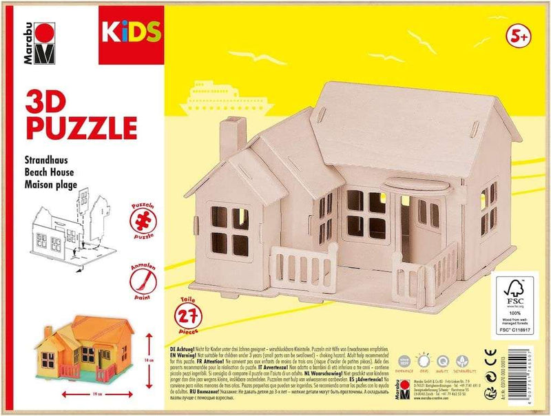 Marabu General 3D Puzzle Kids Painting Set Beach House