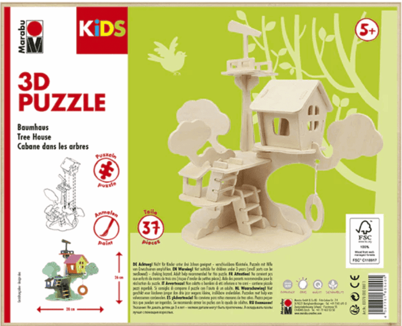 Marabu General 3D Puzzle Kids Painting Set Tree House
