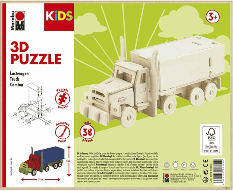 Marabu General 3D Puzzle Kids Painting Set Truck