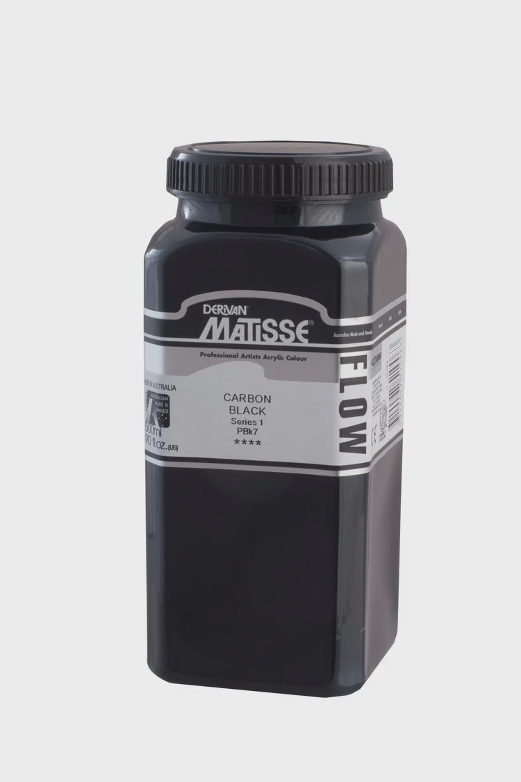 Derivan Matisse Professional Artists Acrylic Flow Carbon Black 500ml