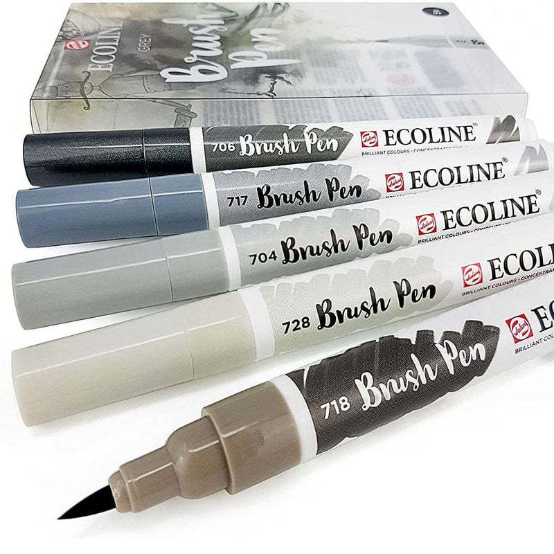 Ecoline Brush Pen Grey Set of 5