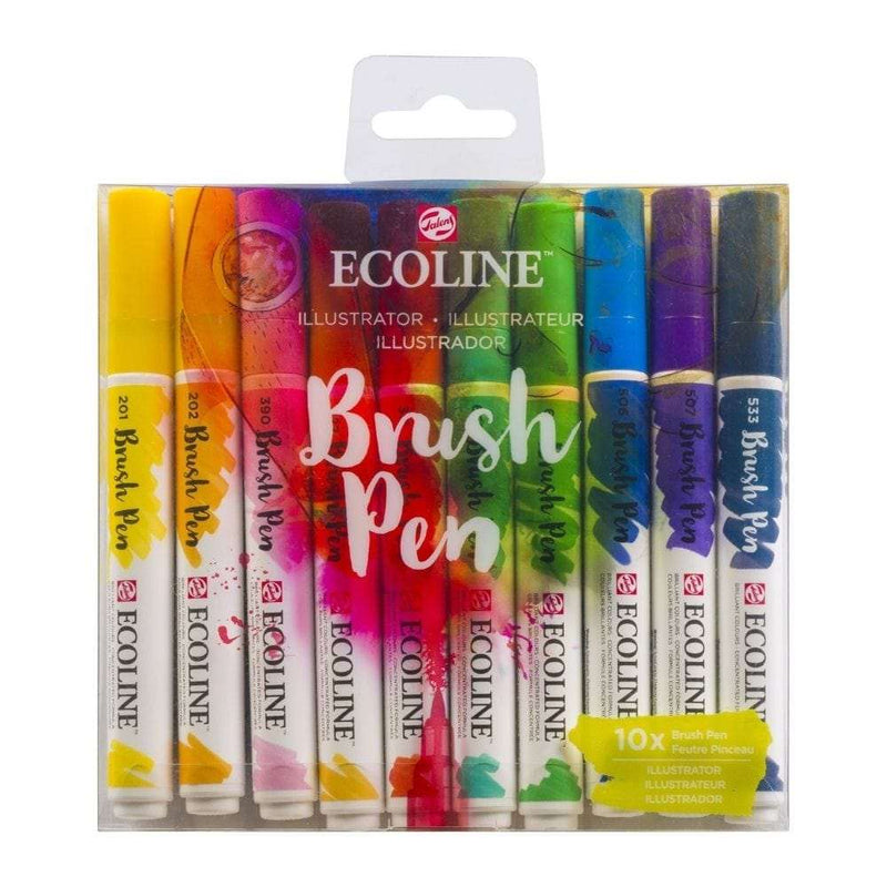 Royal Talens Watercolour Marker Ecoline Watercolour Brush Pens Illustrator Set of 10