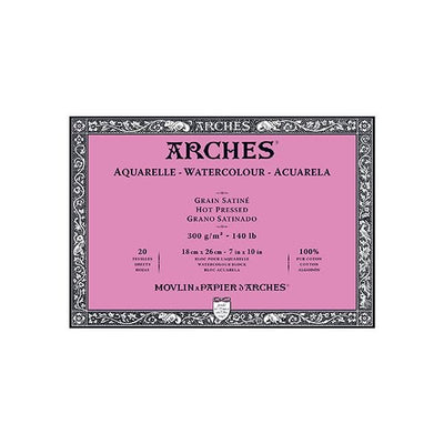 Arches Watercolour block, Hot pressed 140lb - 300gsm