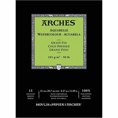 Arches Watercolour paper Pads Cold Pressed 185gsm