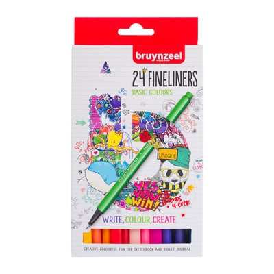 Bruynzeel Fineliners Basic Colours Set of 24