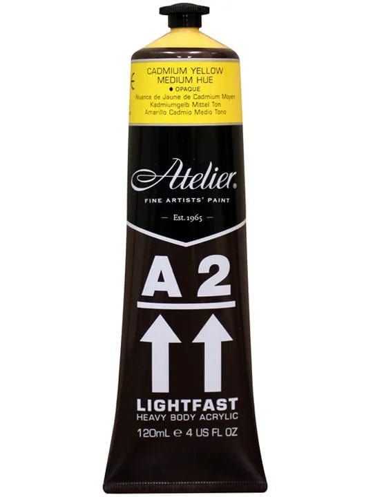 Chroma Acrylic Paint A2 Lightfast Heavy Body Acrylic 120ml Cadmium Yellow Medium Hue