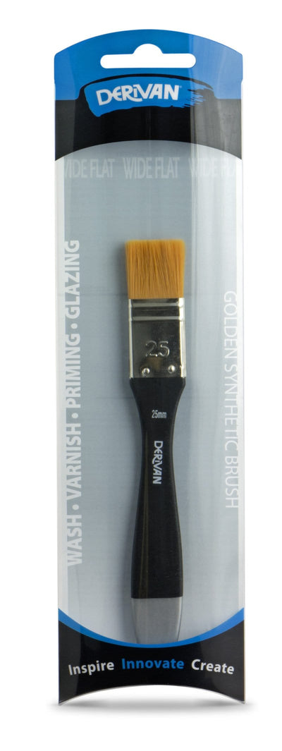 Golden Synthetic Professional Brush Wide Flat