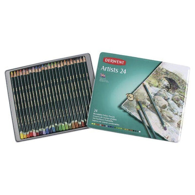 Derwent Artists Colored Pencils, 4mm Core, Metal Tin, 12 Count (32092)