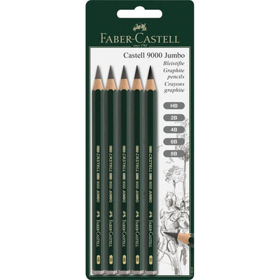 Faber-Castell Pencil Castell 9000 Jumbo Graphite Pencils Set 5