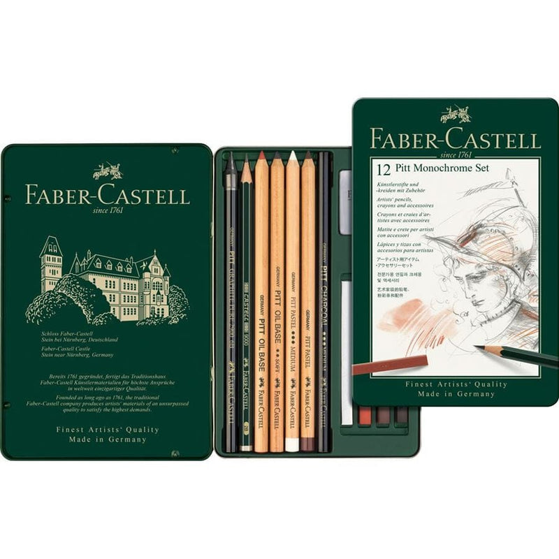 Faber-Castell Pencil Faber-Castell Pitt Monochrome Set 12 Pieces