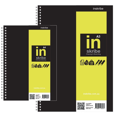 Inskribe Sketchbook Inskribe Green Label Wirebound Sketchbook, 130gsm, 46 sheets