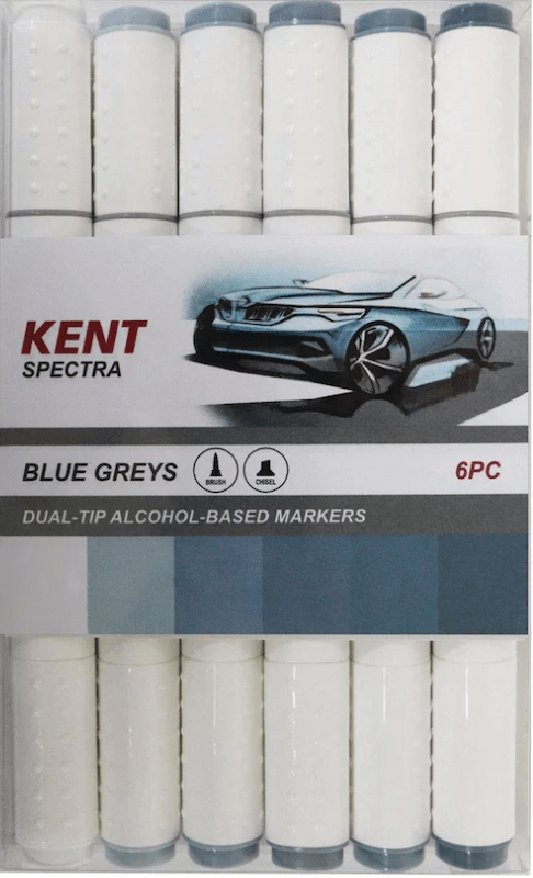 Kent Spectra Marker Kent Spectra Graphic Design Marker 6 pc Set Blue Greys