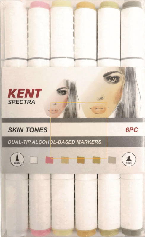 Kent Spectra Marker Kent Spectra Graphic Design Marker 6 pc Set Skin Tones