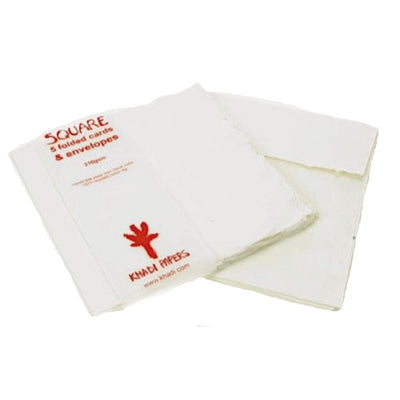 Khadi Papers Paper Khadi Handmade Cards & Envelopes Pk5 7x7cm