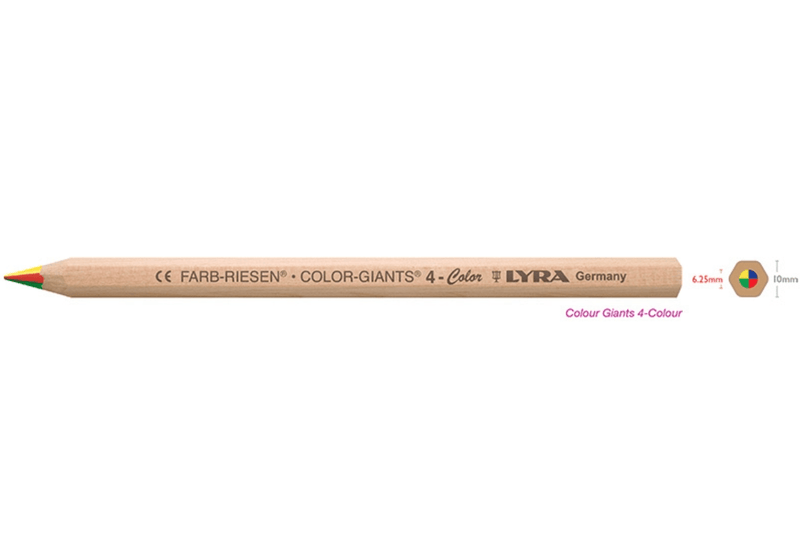 Lyra Pencil Lyra Color-Giants 4 Colour Pencil Unlaquered
