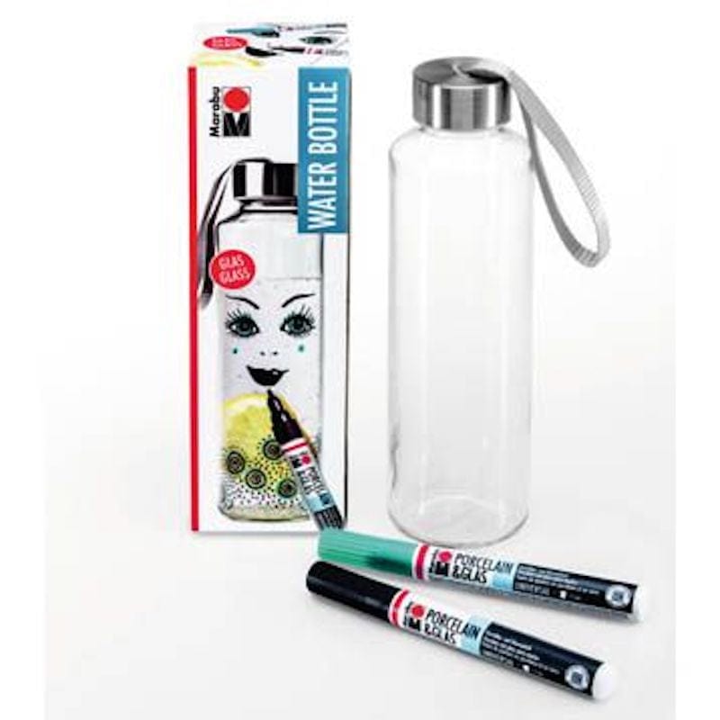 Marabu Gift Set Glass Water Bottle Decorating Kit