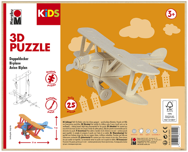 3D Puzzle Age 3+ Bi-plane