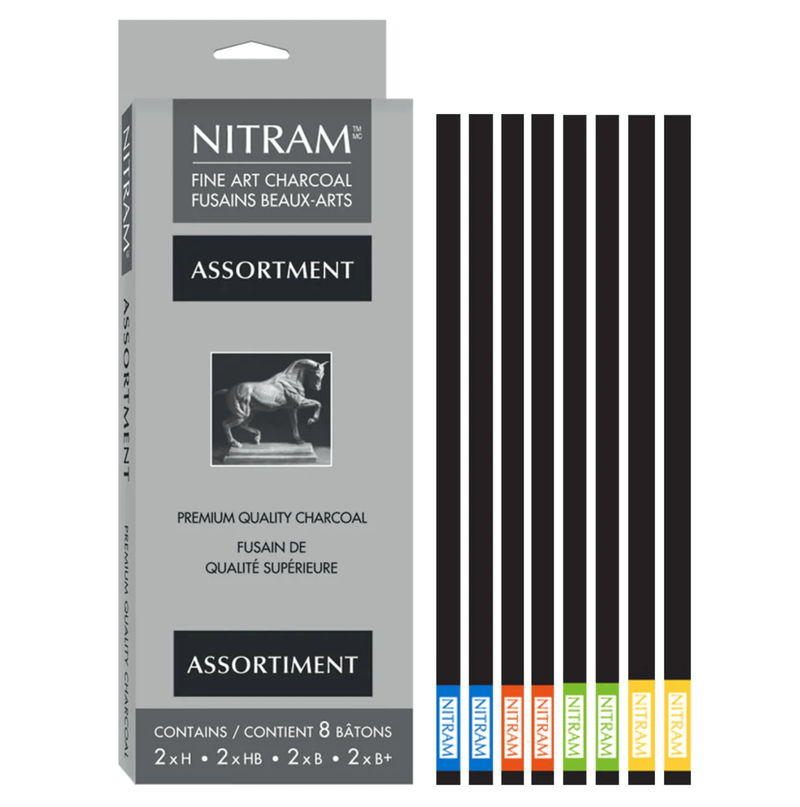 Nitram Charcoal Nitram Academie Charcoal Assorted Square Sticks
