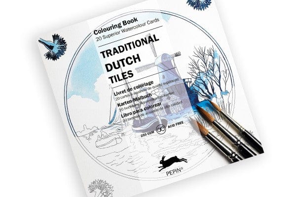 Card Colouring Book Traditional Dutch Tiles