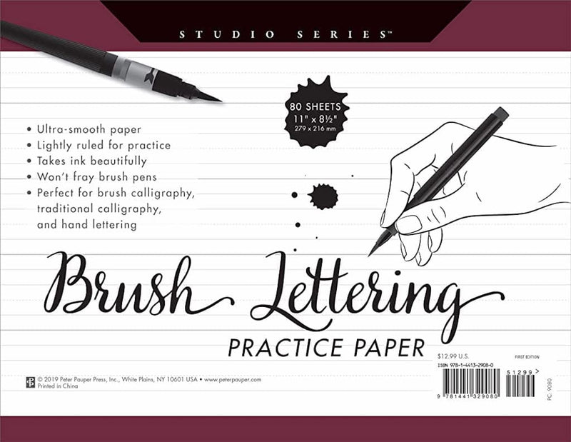 Peter Pauper Press Pad Studio Series Brush Lettering Paper