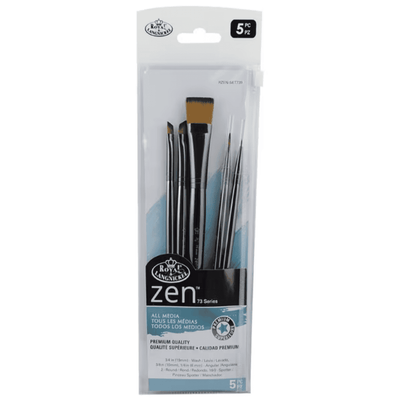 Royal & Langnickel Brush Set Zen Acrylic / Oil Long Handle Brush Set of 5